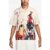 Jordan Air  Cotton Camp Shirt In Sail