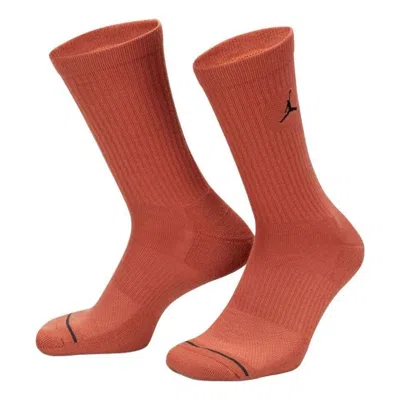 Jordan Air  Everyday Crew Socks (3 Pairs) 'multi-colour' In Brown