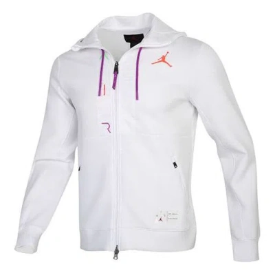 Jordan Air  Fleece Full-length Zipper Cardigan Jacket White