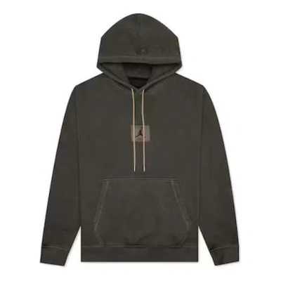 Jordan Air  Flight Heritage Washed Fleece Pullover Hoodie 'black' In Green