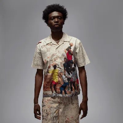 Jordan Air  Men's Camp Shirt In Sand