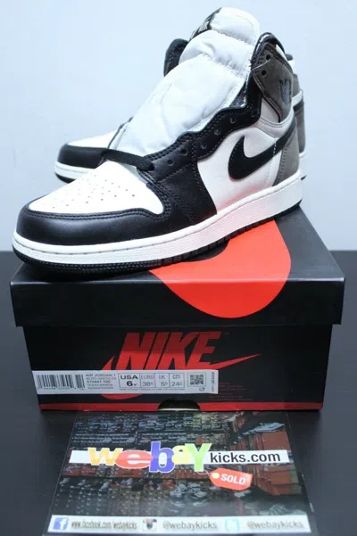 Pre-owned Jordan Air  Retro 1 Hi Og Dark Mocha Black White Sneakers Men's Gs 4-7 575441-105