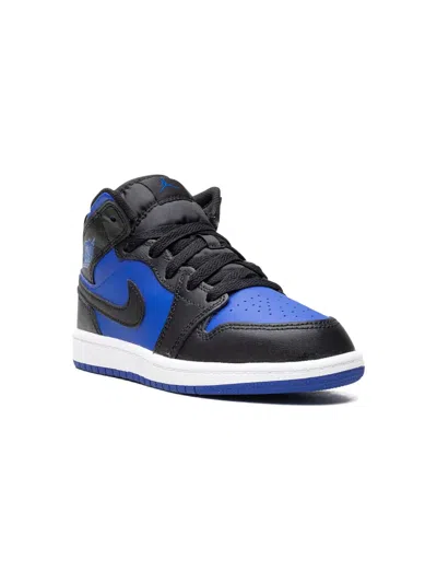 Jordan Kids' Air  Retro 1 Mid "black/royal Blue" Sneakers