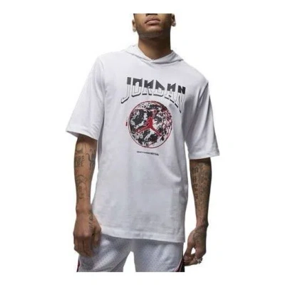 Jordan Air  Sport Hooded T-shirt 'white Black' In Multi