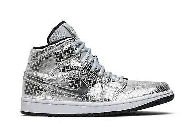 Pre-owned Jordan Air  Wmns Air  1 Mid 'disco Ball' Cu9304-001 In White