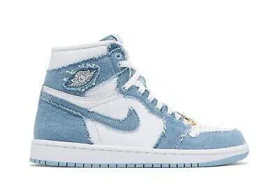 Pre-owned Jordan Air  Wmns Air  1 Retro High Og 'denim' Dm9036-104 In White/worn Blue/metallic Gold