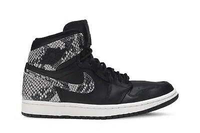 Pre-owned Jordan Air  Wmns Air  1 Retro High Premium 'snakeskin' Ah7389-014 In Black/phantom-black