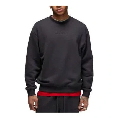 Jordan Air  Wordmark Fleece Crewneck Sweatshirt 'off Noir' In Black