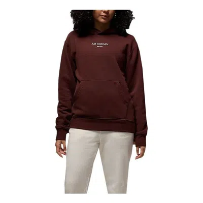 Jordan Air  Wordmark Fleece Pullover Hoodie 'burgundy'