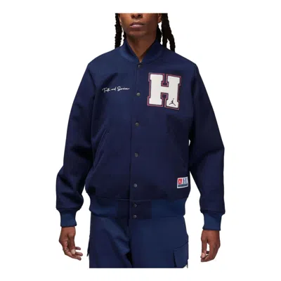 Jordan Air  X Howard University Varsity Jacket 'navy' In Blue