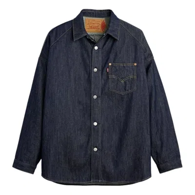 Jordan Air  X Levi's 12oz Denim Overshirt Jacket 'rinsed Indigo' In Black