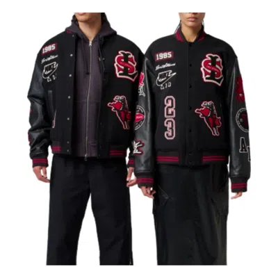 Jordan Air  X Levi's Varsity Jacket 'black Gym Red'