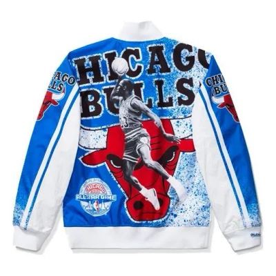 Jordan Air  X Mitchell & Ness Mj Dunk Champ Jacket For Men White In Blue