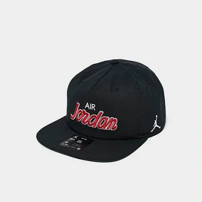 Jordan Air Pro Structured Snapback Hat In Black