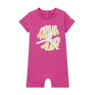 Jordan Air Stacked Baby (0-9m) Romper In Pink