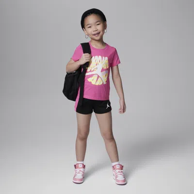 Jordan Air Stacked Little Kids' Shorts Set In Black