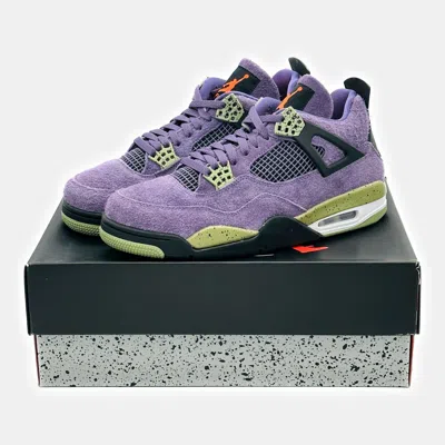 Pre-owned Jordan Aq9129-500 Nike  4 Retro Canyon Purple Alligator Khaki Green Safety Orange