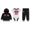 Jordan Baby (0-6m) 23 Jersey 3-piece Full-zip Hoodie Set In Black