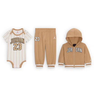 Jordan Baby (0-6m) 23 Jersey 3-piece Full-zip Hoodie Set In Brown