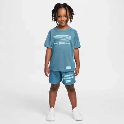 Jordan Dri-fit Little Kids' 2-piece Multi Woven Shorts Set In Blue