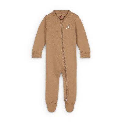 Jordan Baby (0-9m) Jumpman Footed Coverall In Brown