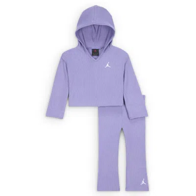 Jordan Baby (12-) Heir To The Crown 2-piece Ribbed Pullover Set In Purple
