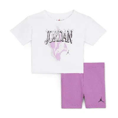 Jordan Baby (12-24m) Retro 1984 2-piece Bike Shorts Set In Pink