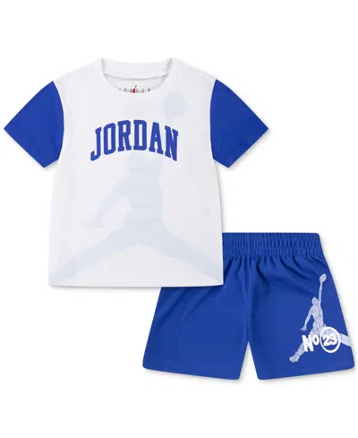 Jordan Baby 1984 Jumpman T-shirt & Shorts, 2 Piece Set In Racer Blue