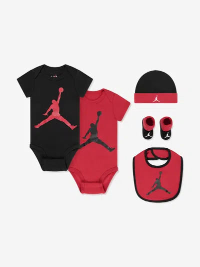 Jordan Baby 5 Piece Bodysuit Set In Red