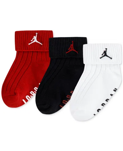 Jordan Baby Boy Or Girl Essentials Ribbed Gripper Socks, 3 Pack In Gray