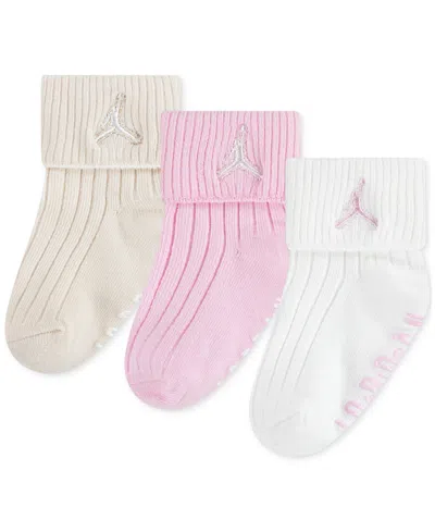 Jordan Baby Boy Or Girl Essentials Ribbed Gripper Socks, 3 Pack In White