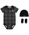 Jordan Baby Boys And Girls 3-piece Short-sleeve Bodysuit, Hat And Booties Gift Box Set In Multi