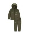 Jordan Baby Boys And Girls Olive Paris Saint-germain 2023/24 Fourth Strike Raglan Tracksuit Set In Olive