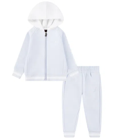 Jordan Baby Boys Blocked Ribbed, 2-piece Set In Football Gray