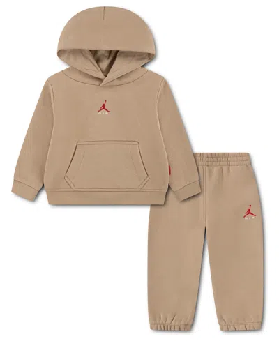 Jordan Baby Boys' Brooklyn Hoodie And Pants, 2-piece Set In Brown