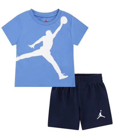 Jordan Babies' Toddler Boys 2-piece Jumbo Jumpman T-shirt And Shorts Set In Midnight Blue