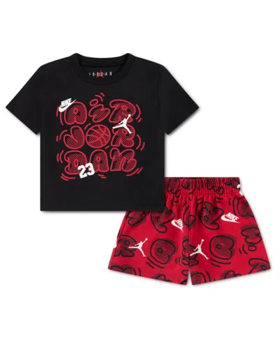 Jordan Baby Boys' Movement Lines T-shirt And Shorts, 2-piece Set In Black