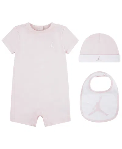Jordan Baby Boys' Or Girls' Jumpman Romper, Hat And Bib, 3-piece Set In Multi