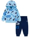 Jordan Baby Boys Street Champ Pull-on Hoodie And Joggers, 2-piece Set In Blue