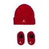 Jordan Baby () Chunky Knit Hat And Booties Set In Red