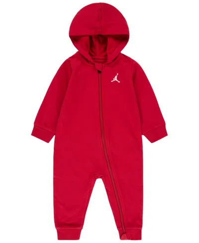 Jordan Baby Girls Jump Man Hooded Coverall In Gym Red