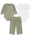 Jordan Baby Jumpman Waffle Bodysuits & Pants, 3 Piece Set In Green