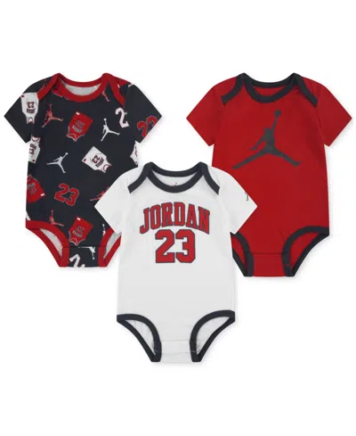 Jordan Baby Mj 23 Short-sleeve Jersey Bodysuits, 3 Pack In Multi