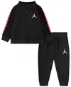 Jordan Baby Neutral 2-piece Tricot Jacket And Pants Set In Black