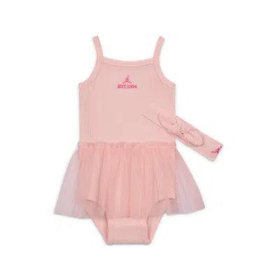Jordan Baby Tutu Bodysuit And Headband Set In Pink
