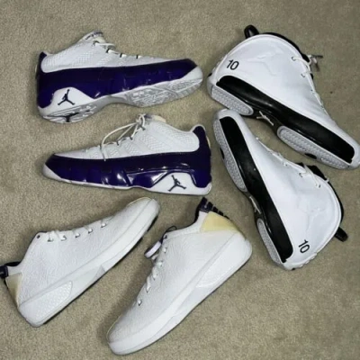 Pre-owned Jordan Bibby Shoe Collection -  9 Low,  20 Low,  18.5 All 12 Men's In White