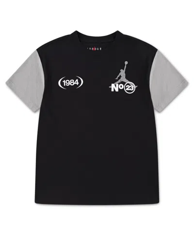 Jordan Kids' Big Boys 1984 Stack Short Sleeve Tee In Black