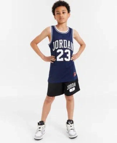 Jordan Kids' Big Boys 23 Jersey Sleeveless Tank Top Mesh Logo Shorts In Black