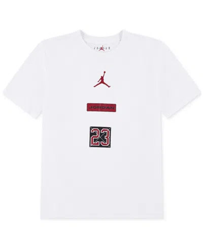 Jordan Kids' Big Boys 23 Stacked Graphic Short-sleeve T-shirt In White