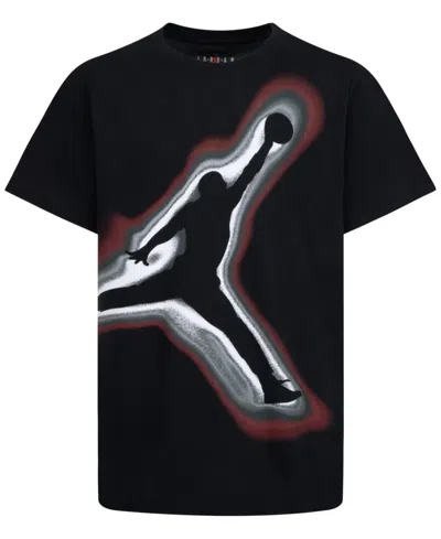 Jordan Kids' Big Boys Air Heatmap Cotton Jumpman Graphic T-shirt In Black
